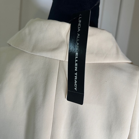Vintage NWT Linda allard Ellen Tracy Elegant Cream Women's Blazer - Picture 4 of 5